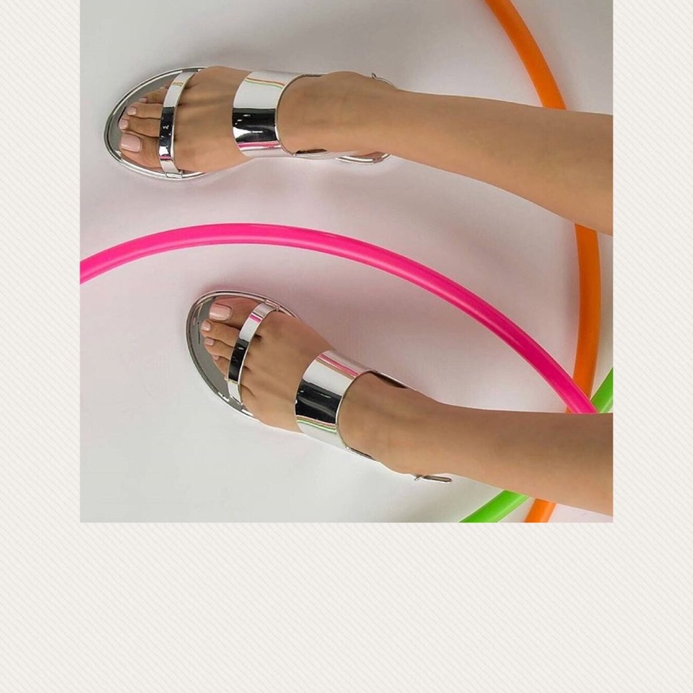 New Qupid silver 2 Strap Sandals.